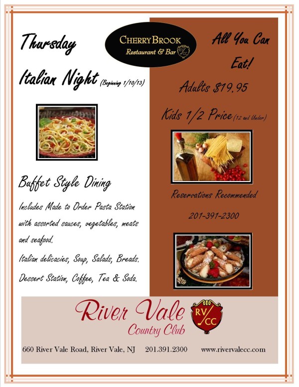 River Vale Country Club Italian Night